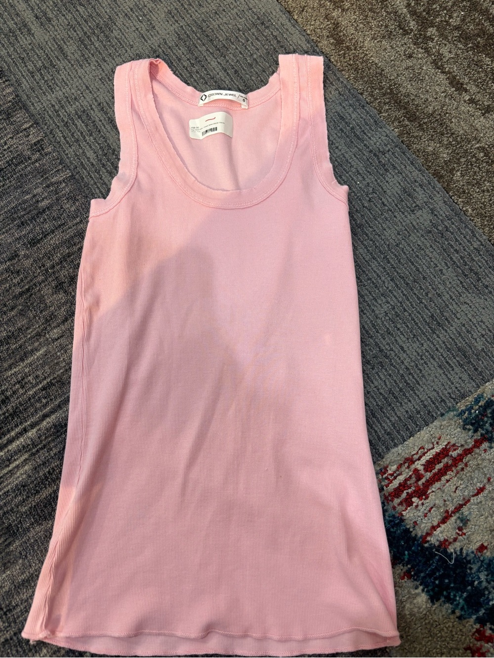 Crown Jewel - Tiburon 2002B - Light Pink Ribbed Tank Top